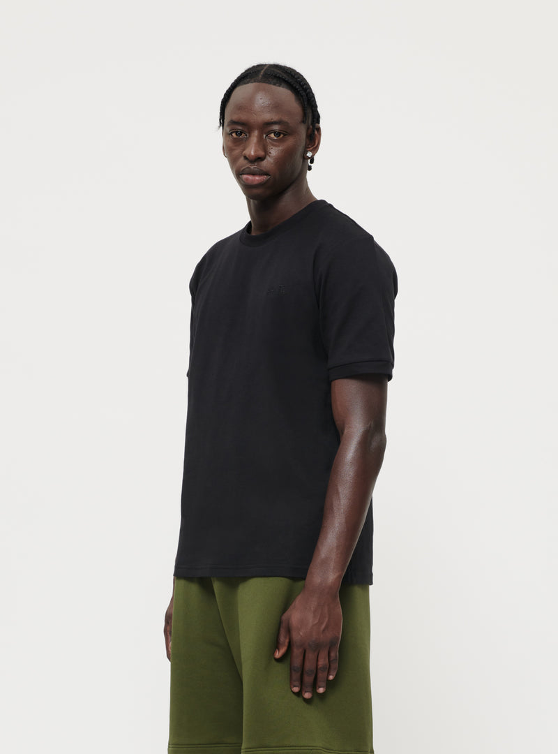 Black embroidered front logo t-shirt image 4