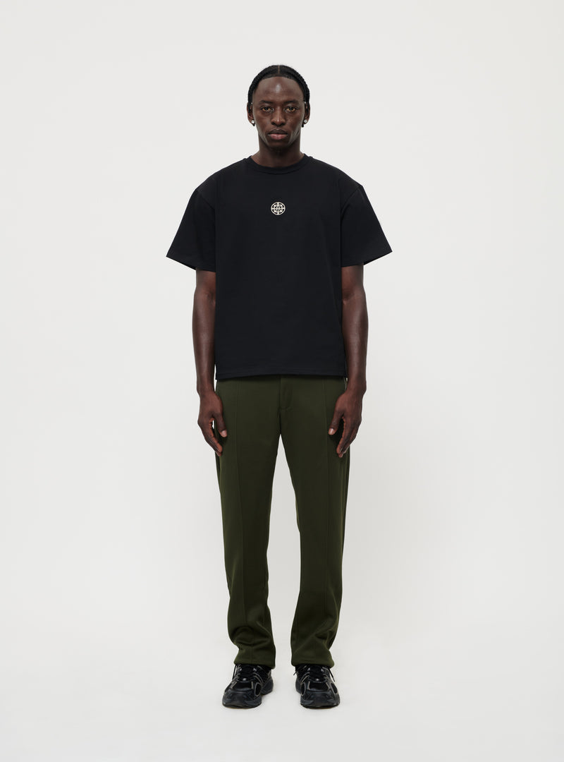 Black embroidered logo t-shirt image 2