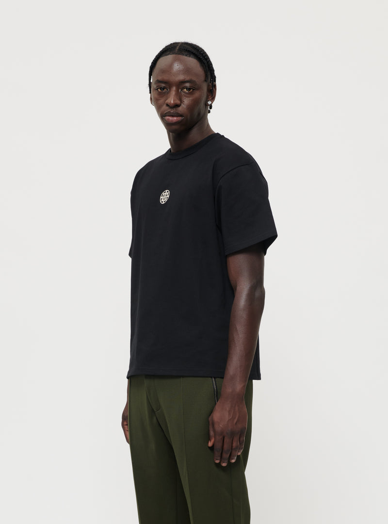 Black embroidered logo t-shirt image 4