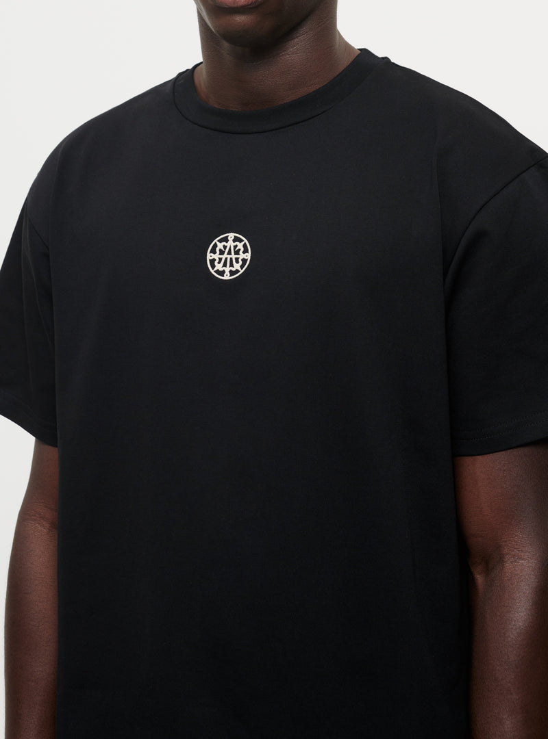 Black embroidered logo t-shirt image 5