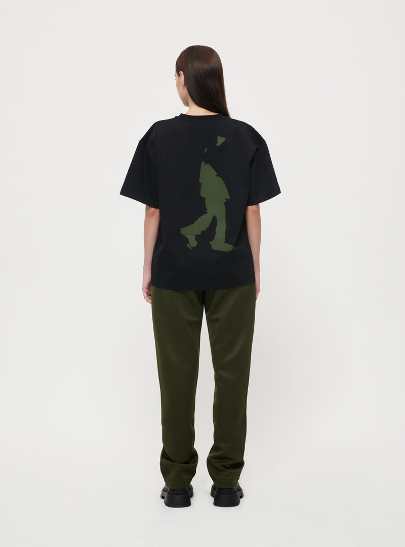Black graphic t-shirt #2 green image 3