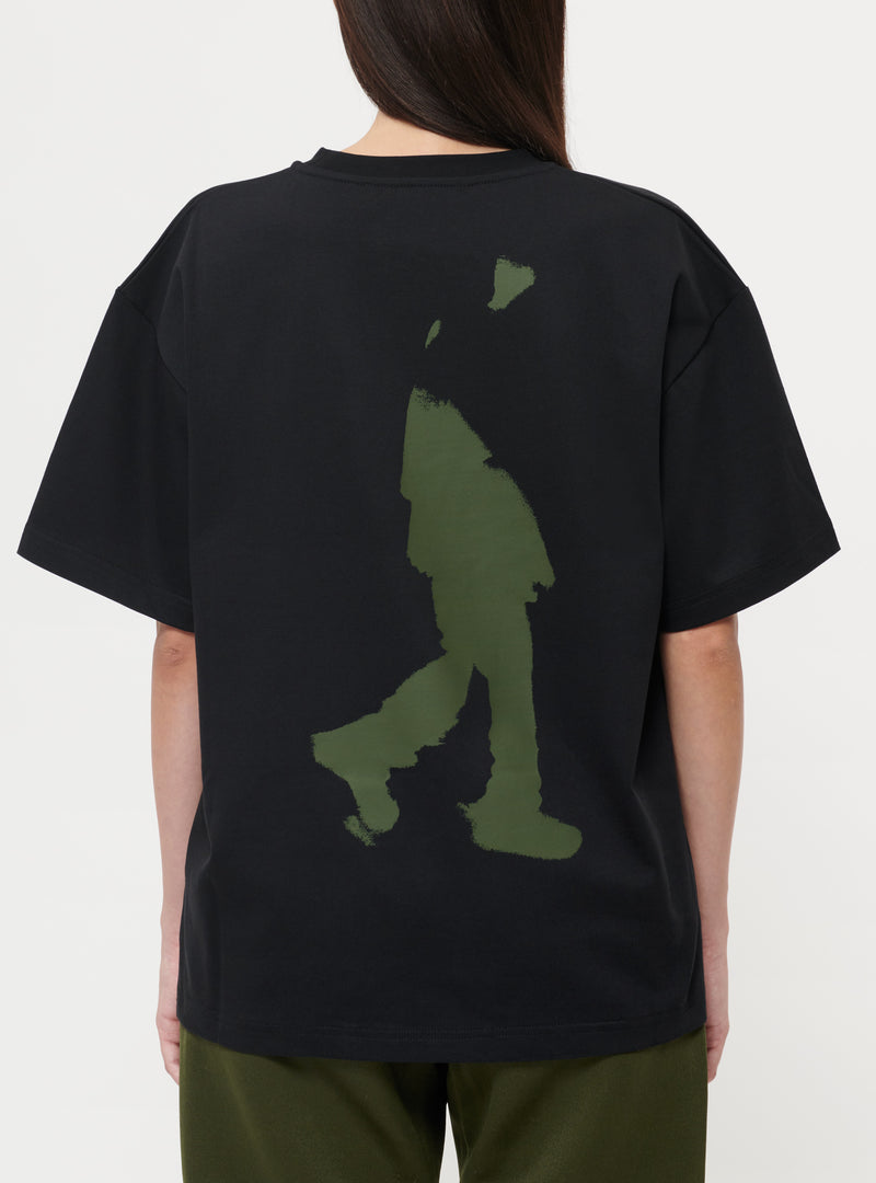 Black graphic t-shirt #2 green image 2