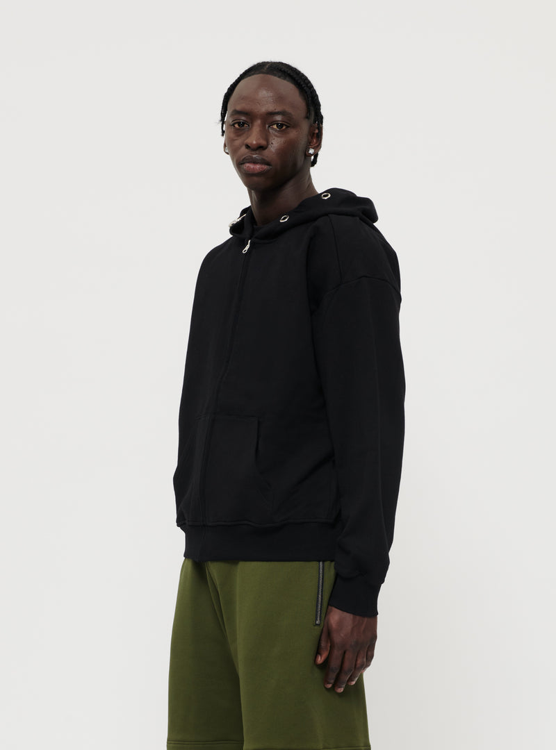 Black men zip up hoodie image 4