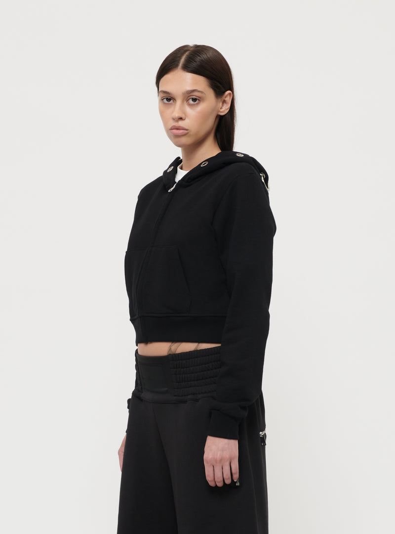 Black women zip up hoodie image 4