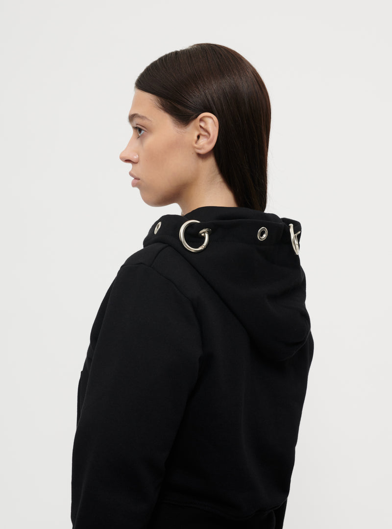 Black women zip up hoodie image 5