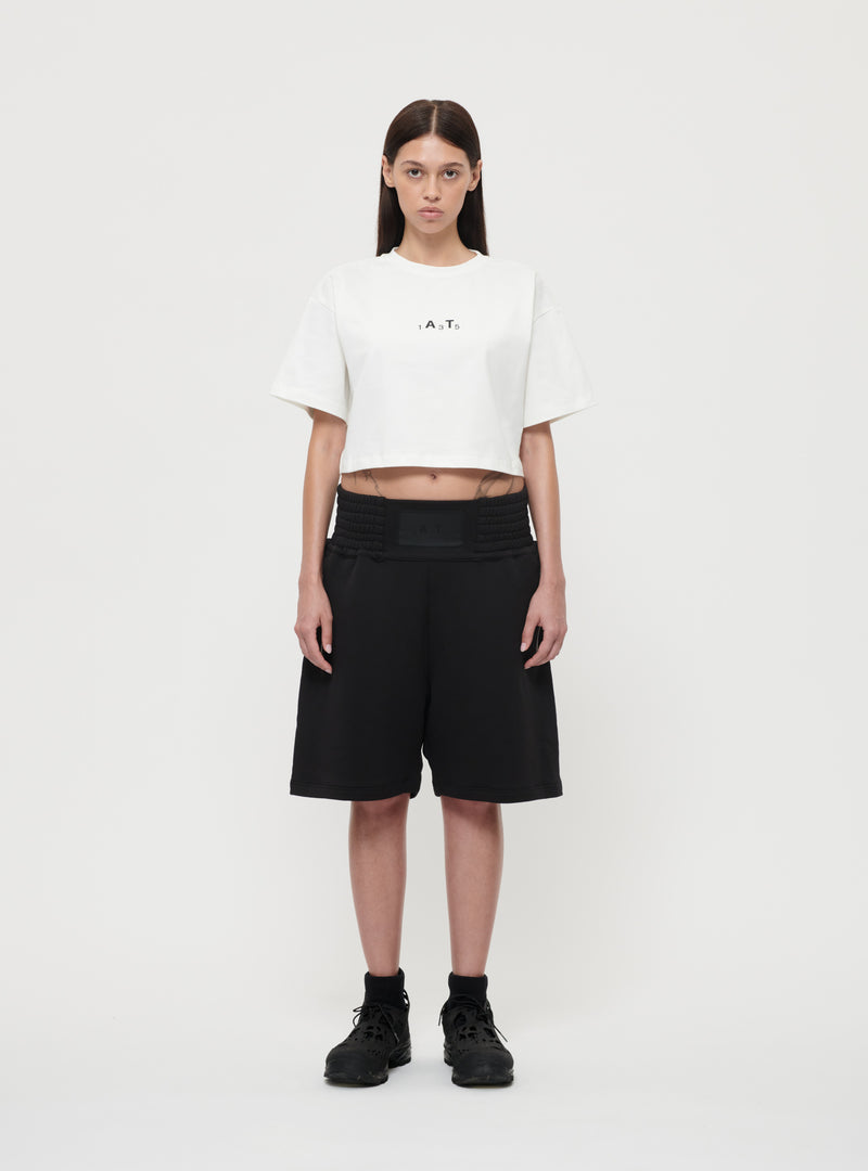White Manifesto crop t-shirt image 2