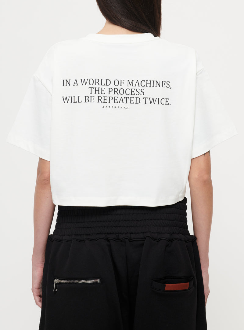White Manifesto crop t-shirt image 5