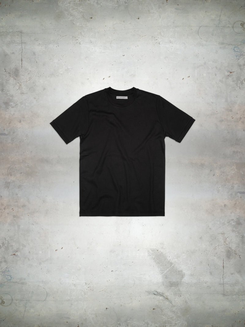 Black embroidered front logo t-shirt