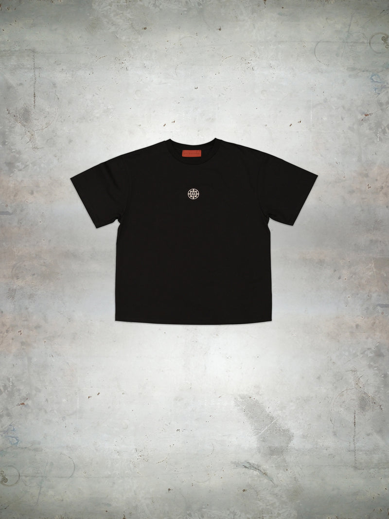 Black embroidered logo t-shirt