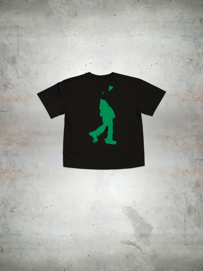 Black graphic t-shirt #2 green alternate