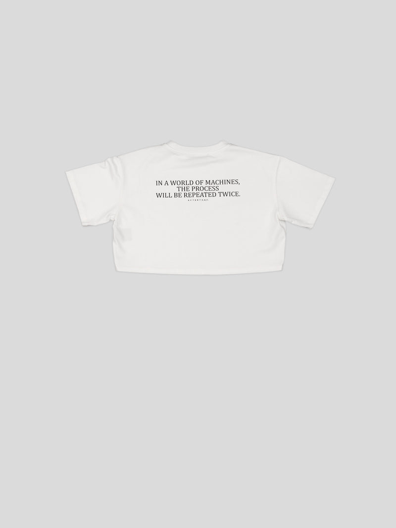 White Manifesto crop t-shirt image 1